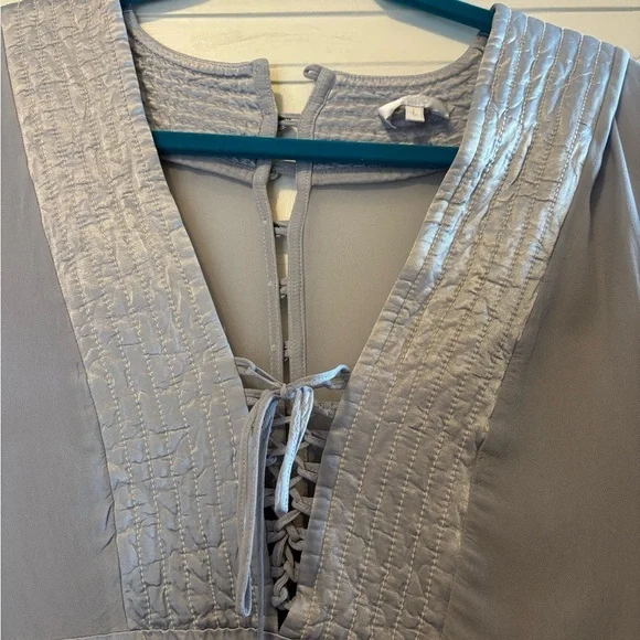 Anthropologie Ghost London Pale Blue Dress with Bell Sleeves - Picture 6 of 12